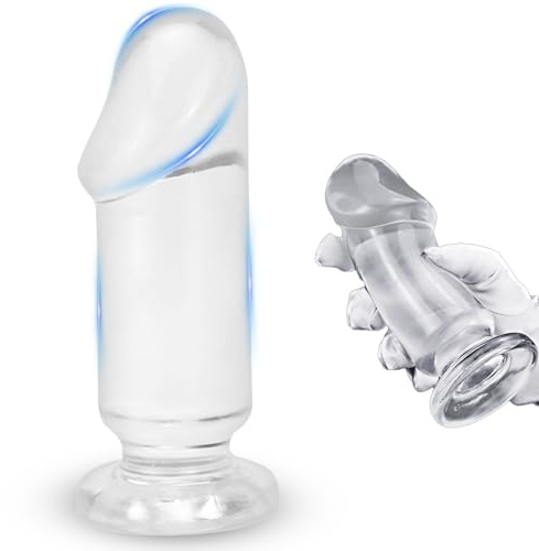 BDSMYOU 5.0 Anal Dildo Klein Dick Anal Plug,Analdilos Analplug für Männer Frauen Anfänger,mit Saugnapf,Butt Plug Analkugeln,Sex Spielzeug für die Männer Frau (Transparent, L)