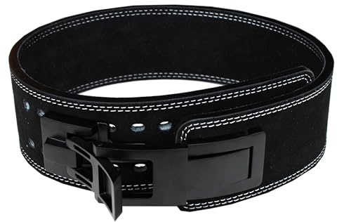Lisaro Gewichthebergürtel KDK – 10 mm Powerlifting Gürtel mit Schnellverschluss – Kraftdreikampf Gürtel aus Echtleder – Stabil & Verstellbar (Größe S–XL)