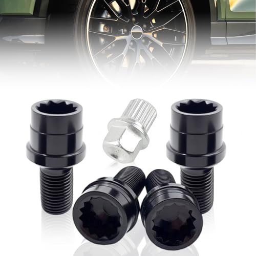 Locking Wheel Nuts, 4PCS Anti Theft Screw Wheel Replacement Bolts Car Accessories M14x1.5MM for Audi A4 A6 VW Golf Bora