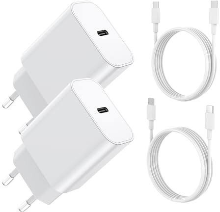 Seadmit 20W Cargador USB C, Enchufe Tipo C compatible con i-Phone 17/16/15/14/13 Plus Pro Max Mini, i-Pad, Air-Pods, Galaxy S25/24/23, Cargador i-Phone Carga Rapida, Samsung Carga Rapida(2 Pack+cable)