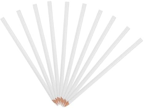TEMPNAP 10 Pcs White Marker Pencils Wax Drawing Crayons for Glass Ceramics Fabrics Versatile Grease Pencils for Artists and Craftsmen with Core