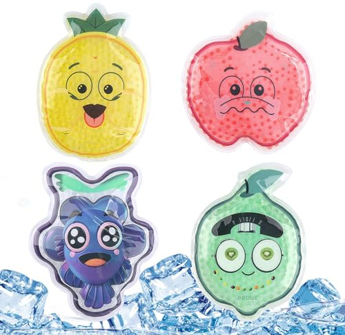 Cerotti Rinfrescanti 4 Pezzi, Strisce Per Fronte, Cuscinetto Lenitivo, | Impacchi Ghiaccio Bambini Cartoon Impacchi Freddi Rinfrescanti Per Schiena, Caviglie, Collo, Anche Per Bambini Viagg