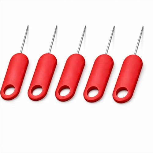 MOBILE CRAFT GLOBAL SIM Ejector Tool Pin for iPhone & Samsung – SIM Card Removal Tool for Phone Repair & SIM Tray Replacement, Strong Metal SIM Opener, Multi-Color (Pack of 5) (5X RED)