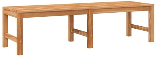 YUTAASU Massivholz Bank 150 cm, Gartenbank für 3 Personen aus Teakholz mit praktischem Design für den Außen- und Innenbereich