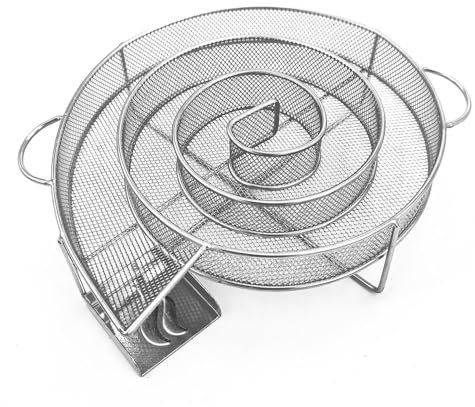 Grillfürst Kaltrauchgenerator - Rauchschnecke aus Edelstahl, runder Kaltraucherzeuger für Gas- und Kohlegrill sowie Räucherofen, ø 19,5 cm