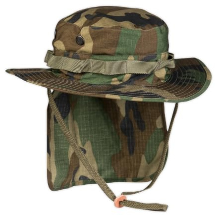 Mil-Tec Taktischer Brit. Boonie Hat mit Nackenschutz • Ripstop Buschhut nach Militär-Vorbild • Safarihut & Fischerhut mit verstaubarem Sonnenschutz • Outdoor Sommer-Hut