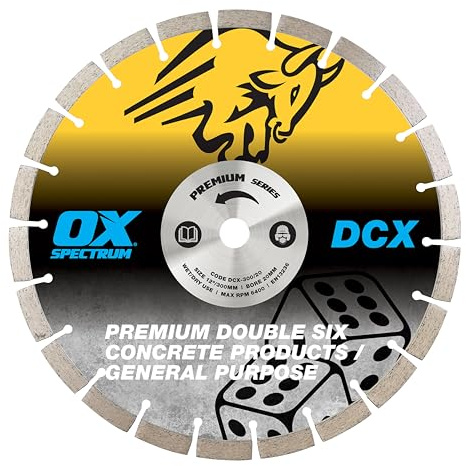 OX Spectrum Plus 300mm Diamond Blade – General Purpose Double Six | 300mm General Purpose Diamond Blade – Wet & Dry, Double Six Segments, Long Life for Cut-Off Saws & Disc Cutters