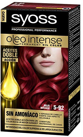 SYOSS, Permanente Haarfarbe, 3 Stück, ohne Ammoniak, Farbton 5.92, intensives Rot
