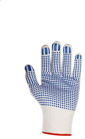 (240 Paar) teXXor Handschuhe Mittelstrickhandschuhe Baumwolle/Nylon 240 x weiß/Blaue Noppen 7