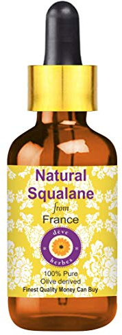 Deve Herbes Pure Natural Squalane oil (derived from Olives) with Glass Dropper Natural Therapeutic Grade 5ml