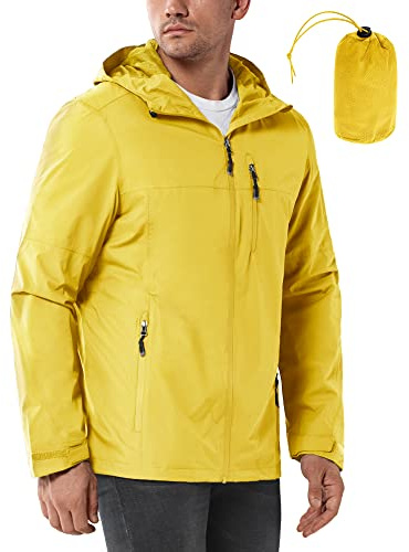 33,000ft Regenjacke Herren Wasserdicht Atmungsaktiv Packbare Leichte Jacke | Windjacke Winddicht Fahrrad Outdoorjacke & Sportjacke mit Wasserdichter Reißverschluss, Kapuze, Unterarmbelüftung