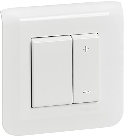 Legrand - Variateur toutes charges Mosaic 2 fils blanc complet avec plaque et fixation à griffes