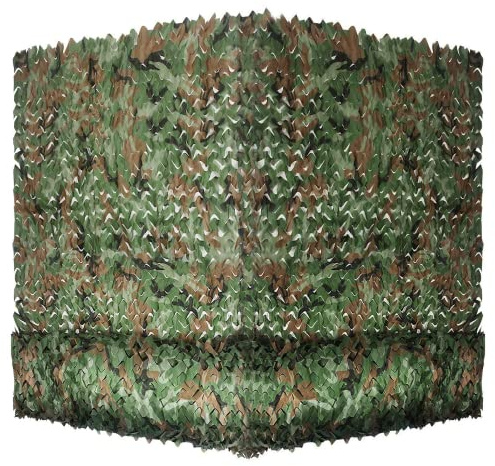 iunio Camouflage Netting, Camo Netting Camouflage Net Bulk Roll Army Camouflage Netting Lightweight Camo Net for Decorations, Hunting, Camping, Shooting, Car Cover, Sunshade(Woodland 1.5Mx10M)