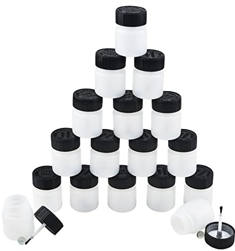 WANDIC Botellas de Retoque de Pintura - 30 Piezas, 30 ml - Botella de Plástico Con Cepillo y Bola de Mezcla - Aplicador Para Pared, Coche y Hobby