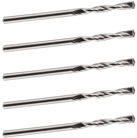 Rennie Tool - 5pcs 5mm x 85mm Long TCT Masonry Drill Bit Set | For Concrete Brick Porcelain Ceramic Tile Plastic Wood Etc. Tungsten Carbide Tipped Masonry Drill Bits