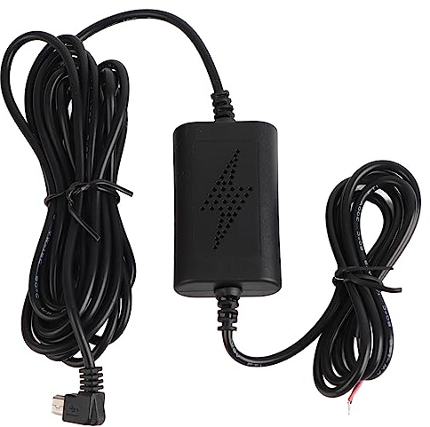 Dash Cam Hardwire Kit, 12V/24V to 5V 2.5A Dash Cam Car Cable Kit Left Angle Mini USB Step-Down Line for Parking Monitorin