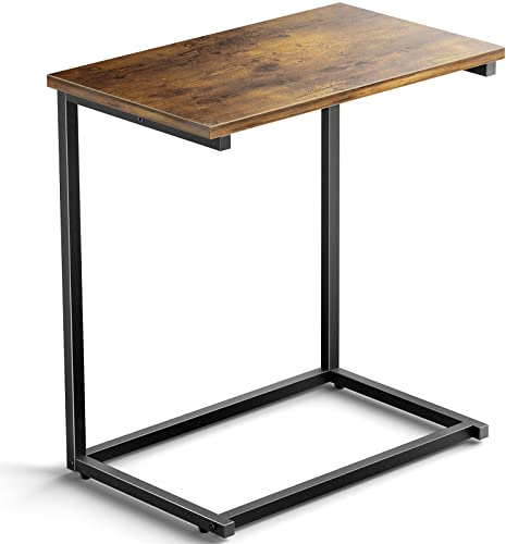 Pipishell C Shaped End Table 27 inches High, Side Table for Couch Slide Under, C Table Sofa Side End Table for Living Room
