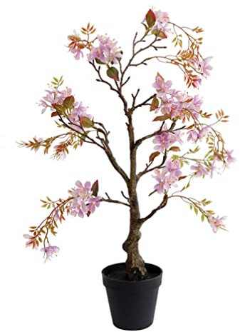 HOTRA Künstliche Begonien Blume im Schwarzen Topf Seidenbegonienbusch Realistische Kunststoffpflanze Gefälschte Blumentöpfe Outdoor Indoor Dekor (Size : 0.65M)