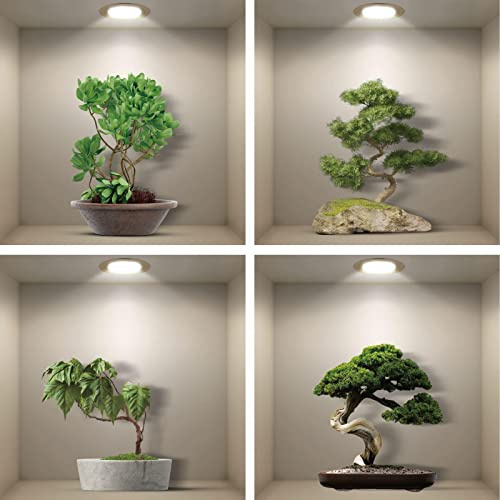 4er Set Wandtattoo 3D Effekt Vase - 3D Wandaufkleber Selbstklebend mit Blumen Grüne Pflanzen Baum Bonsai - Wandsticker Wandbild für Schlafzimmer Wohnzimmer Kinderzimmer Küche Büro 40x40cm