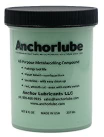 Anchorlube All-Purpose Metalworking Compound 8oz Jar - Water-Based Cutting Fluid for Drilling, Tapping, Sawing - Great on Stainless Steel | No Oil