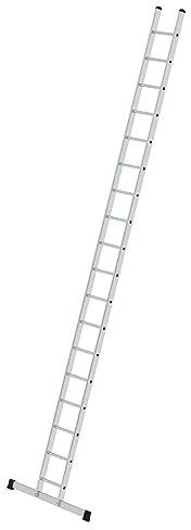 PROREGAL Sprossen-Anlegeleiter 350 mm breit mit Standard-Traverse | 18 Sprossen | Leiter, Teleskopleiter, Trittleiter, Bockleiter, Sprossen-Doppelleiter