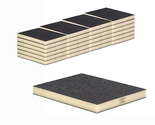 Schleifschwamm Schleifmatte 48 Stück Schleifschwämme Grobe Körnung K180 für Holz Lack Metall Trocken u. Nass Schleifen waschbar u. wiederverwendbar
