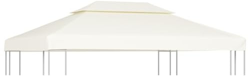 HIGSOSE Pavillon-Dachplane Ersatzdach 310 g/m² Cremeweiß 3x4 m Ersatzdach Pavillon Pavillon Zubehör Pavillondach Wasserdicht Stabil Winterfest Dach für Pavillon Gartenpavillon Abdeckung