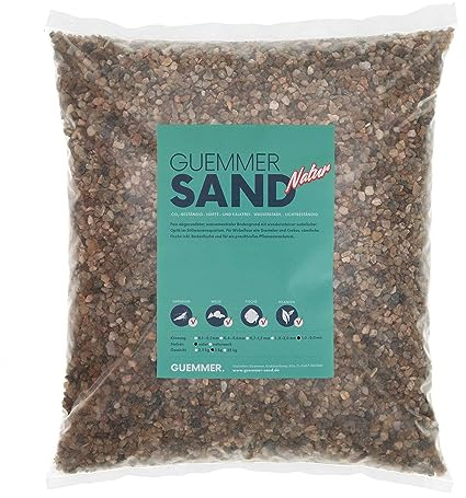 Guemmer Sand 5kg - Aquarienkies, Aquariensand - Verschiedene Körnungen und Farben - Made in Germany - (3-5 mm, Natur)