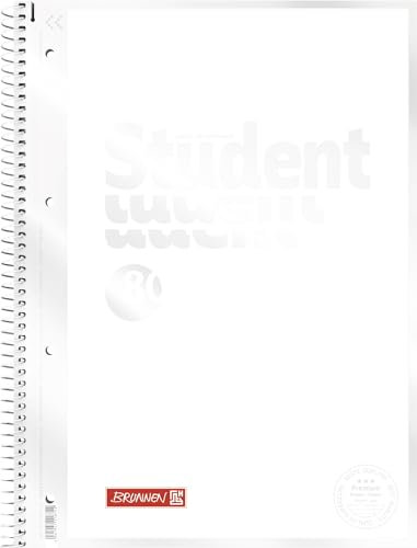BRUNNEN Collegeblock Premium Student „White“ | A4, Lineatur 27, 80 Blatt, weiß