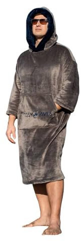COSYWAVES Surf Poncho | Badeponcho | Handtuch-Poncho mit Kapuze | Damen Herren und Jugendliche | Ultraleicht und Schnelltrocknend | Warm | Atmungsaktiv
