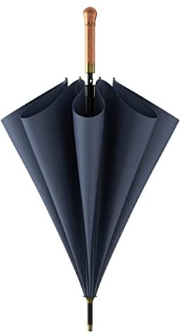 PIPONS Regenschirme für Regen Golfschirm, Winddicht, Wasserdicht, Stockschirm Mit Holzgriff, Tragbarer Baldachin, Belüfteter Regenschirm for Geschäftsreisen Reise Regenschirm (Color : Blue, Size : A)