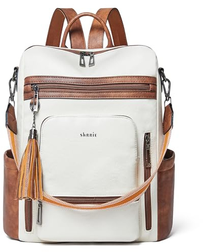 Shrrie Zaino per laptop in pelle vegana per le donne Zaino da lavoro da 15,6 pollici Borsa di viaggio di moda per il lavoro del college