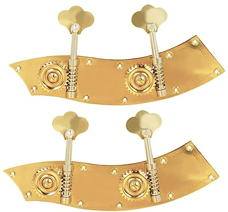 OFFSCH Kontrabass Wirbel 2 Stück Stimmwirbel aus Kupferlegierung Goldfarben zum Ersetzen Alter und Defekter Wirbel für Kontrabass Saiten