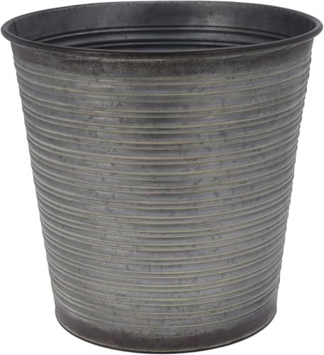 Muddy Hands Large Metal Bucket Planter Rustic Vintage Zinc Flower Tree Plant Pot - Diameter: 36cm Height: 35cm