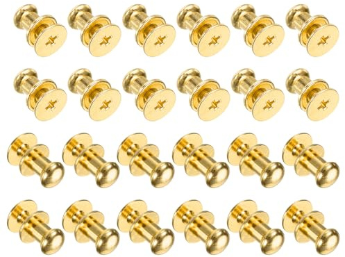 QUARKZMAN 24 Stück Mini Schubladenknöpfe 5,9mm x 7,6mm Vintage Antike Möbelknöpfe Runde Schubladengriffe mit Schrauben Schranktürknöpfe für Schränke Schublade Schmuck Box Kommode Gold