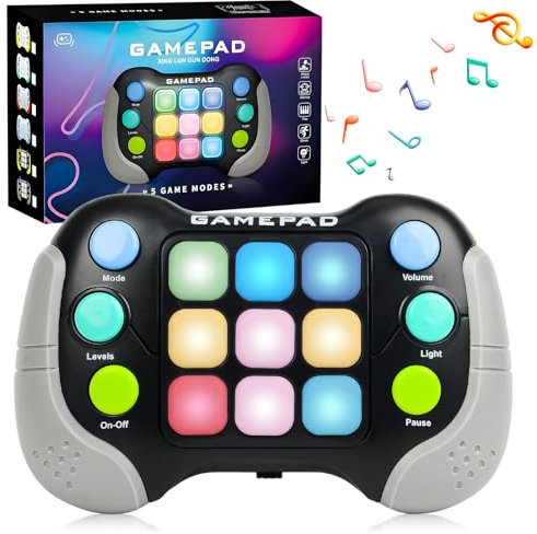 Sensory Fidget Toys for Kids Age 5 6 8 9 Year Old Boy Gifts, Handheld Pop Games Birthday Presents for 5-10 Year Old Girls Boys Stocking Fillers Travel Toy Games Consoles for Teenage (Grey)