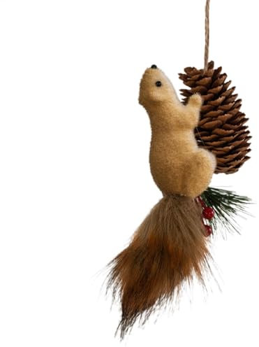 Weihnachtsbaum Eichhörnchen Schmuck, Schaumstoff Eichhörnchen Statue Anhänger, Simulierter Tier Baumschmuck, Eichhörnchen Essende Tannenzapfen Ornamente, Lustige Weihnachten Geschenke