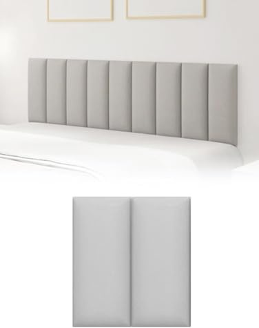 MUMUXIAO Lot de 2 panneaux muraux rembourrés 3D anti-collision pour chambre à coucher, tête de lit - 20 x 50 cm - Gris