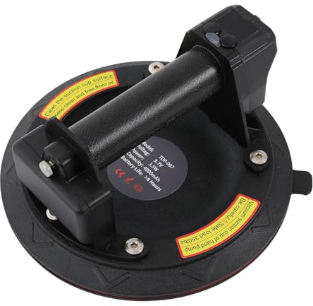 gegeweeret Elektrischer Saugnapf-Hebegerät - 200kg Tragkraft & Automatische Druckregelung - mit 4000mAh Akku & Digitaldisplay - für Glas/Möbel (21cm Durchmesser, Schwarz)