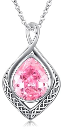 Collier noeud celtique pour femme en argent sterling 925 signe infini pierre de lune turquoise lapis lazuli onyx noir chaîne d'agate mousse bijoux celtiques cadeau pour femmes filles