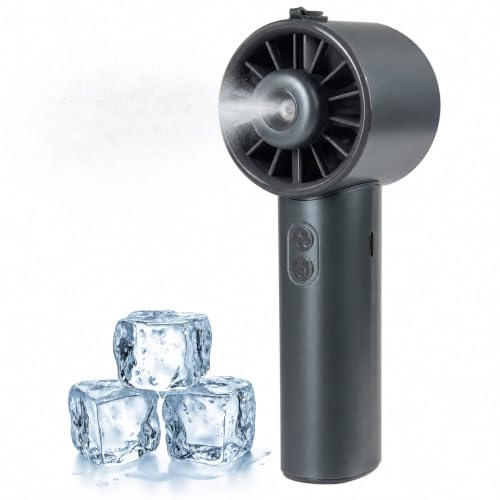 AWAVE ElecTrust Ventilateur Portable avec Eau et Batterie Rechargeable USB, 3 Vitesses, Brumisateur pour Bureau Voyage Camping, Noir