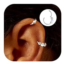 Diamday 2 stycken näsringar helix piercingar guld/silver brosk örhängen piercing öra kirurgiskt stål näsring ring septum soffa daith rook läpp tragus piercing smycken set 16 g 18 g 20 g 8 mm 10 mm