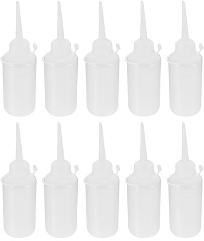 LOLIPPYY 8pcs Pointed Nozzle Oil Bottles for Sewing Machines Transparent Plastic Lubricating Oil Dispensers Lightweight Portable Refueling Tools for Engine