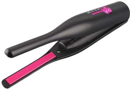 Goshyda Plancha Plana Tipo Lápiz, Plancha de Pelo Pequeña para Hombres, PTC de Calentamiento Rápido, Plancha de Pelo Pequeña Inalámbrica y Rizador para Pelo Corto, Flequillo y Cortes (BLACK)