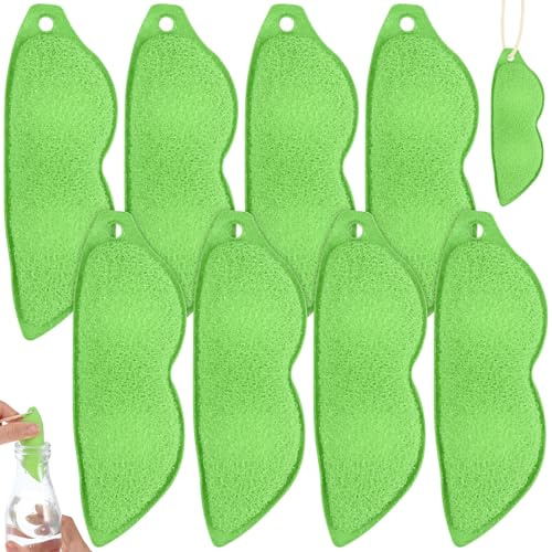 JAXICREY 8 unidades Magic Beans Esponja limpiadora de botellas, Magic Beans Spong, esponjas limpiadoras de botellas, esponjas de cocina en forma de guisante para la limpieza interior de botellas