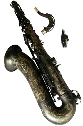 Saxophone Professionelles Tenorsaxophon In Mattschwarz Mit Koffer