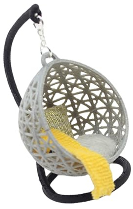 CAZSTYK Bedroom Hanging Chair Hammock Miniature Furniture Model for Dolls Houses Accessory Realistic Swing Playset Basket Creative Play Accessories