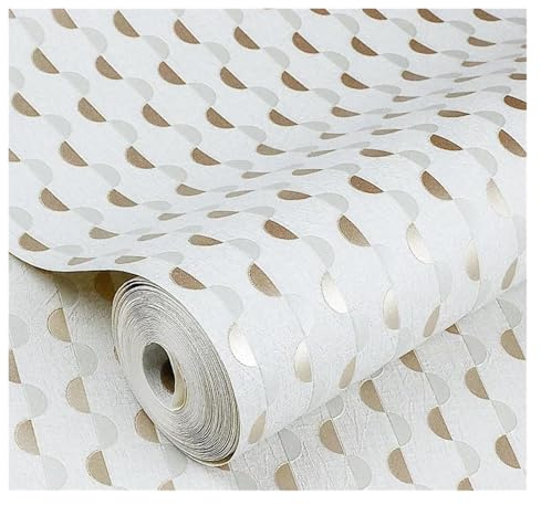Papel Pintado Pared Papel pintado ligero de lujo for dormitorio, sala estar, TV, fondo a rayas blanco para Mueble
