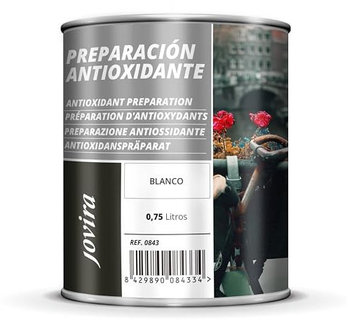 JOVIRA PINTURAS Apprêt Antirouille Métal Traitement de surface antirouille pour métal. Apprêt à usage général, protection totale. (Blanc, 750 Millilitres)