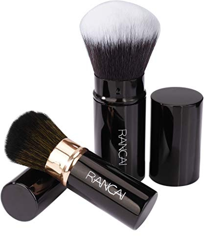 Make-up-Pinsel, einziehbar, multifunktional, Puderpinsel, professionell, für Foundation und Puder, 2 Stück (schwarz)